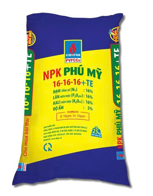 NPK Phú Mỹ 16-16-16+TE